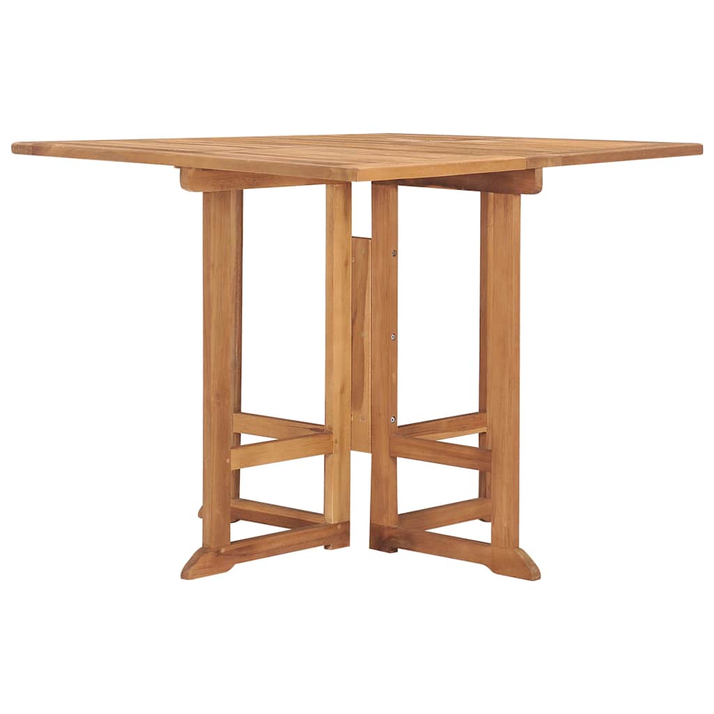 315448 vidaXL Folding Garden Dining Table 90x90x75 cm Solid Teak Wood