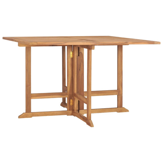 vidaXL Folding Garden Dining Table 120x120x75 cm Solid Teak Wood