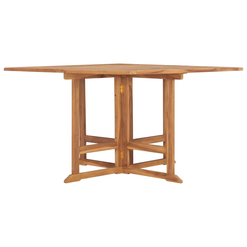 vidaXL Folding Garden Dining Table 120x120x75 cm Solid Teak Wood