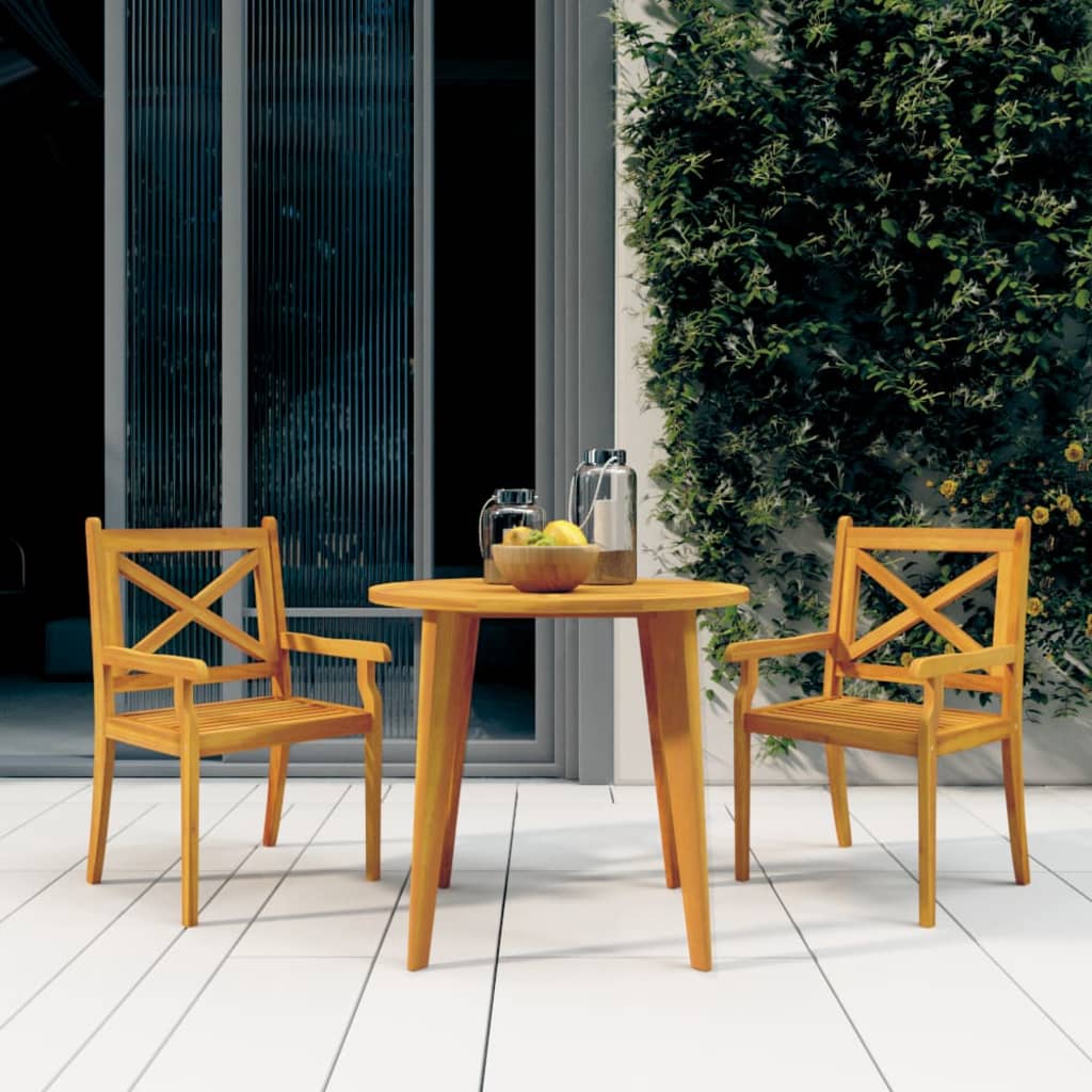 Garden Dining Set | Natural wood | Solid acacia wood | Medium | Durable