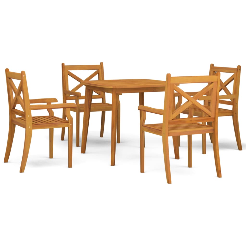 vidaXL 5 Piece Garden Dining Set Solid Wood Acacia