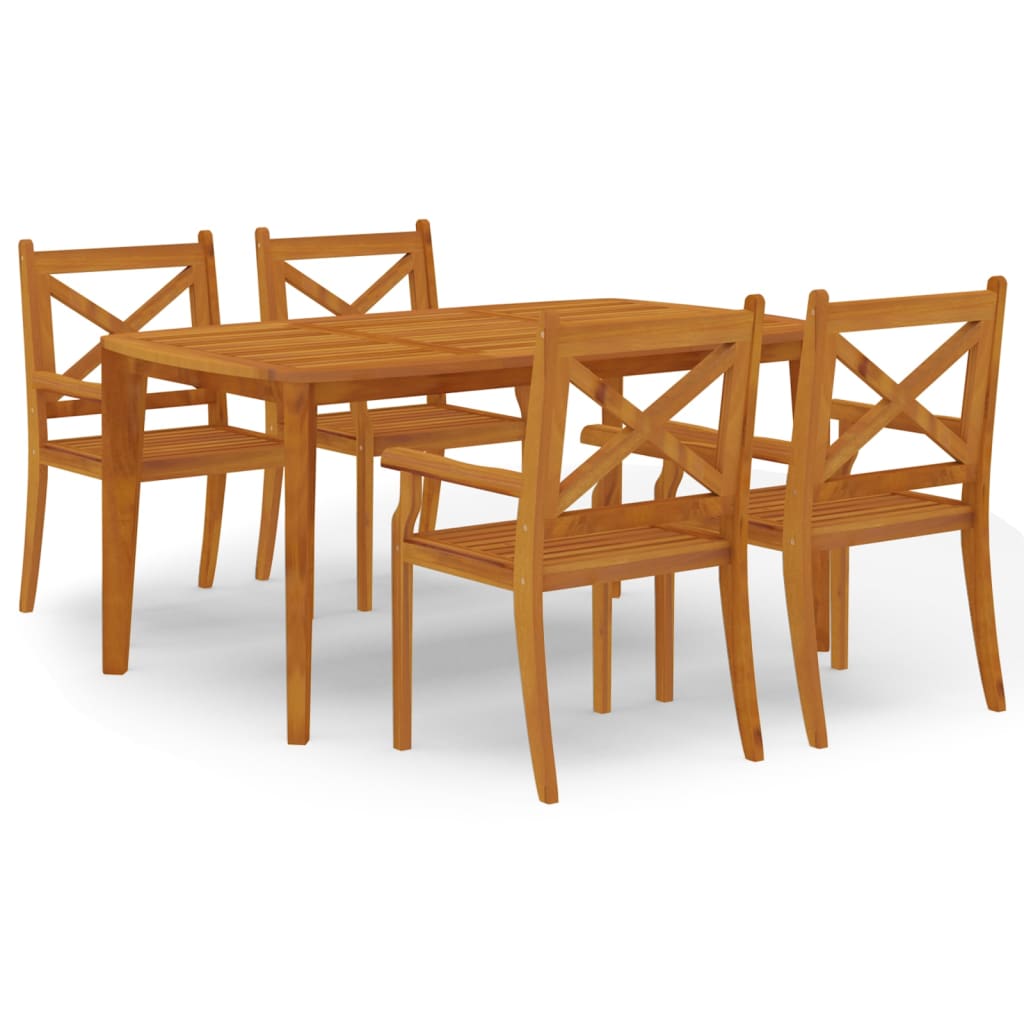 vidaXL 5 Piece Garden Dining Set Solid Wood Acacia