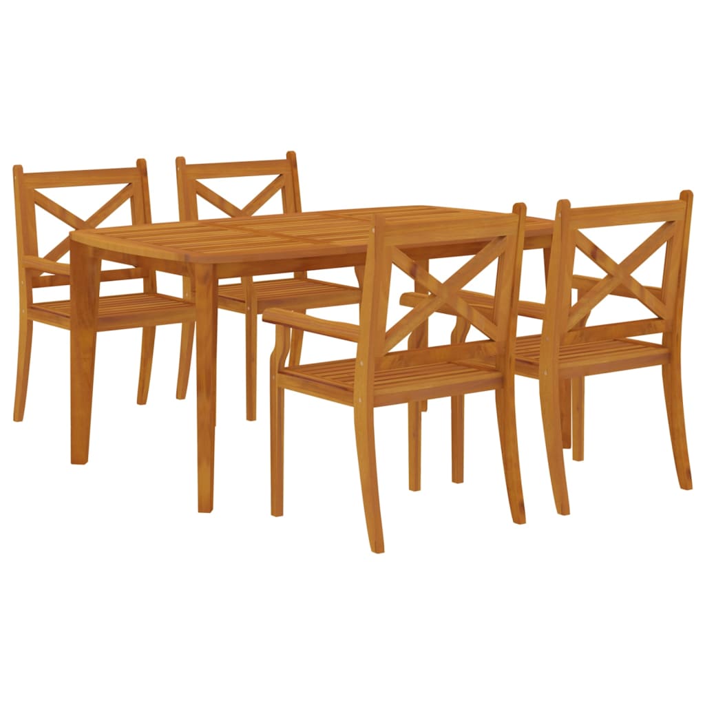 vidaXL 5 Piece Garden Dining Set Solid Wood Acacia