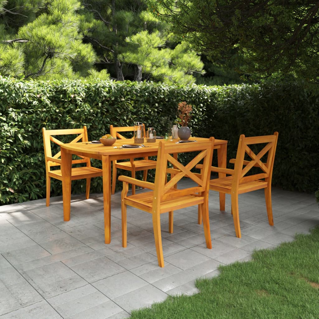 vidaXL 5 Piece Garden Dining Set Solid Wood Acacia