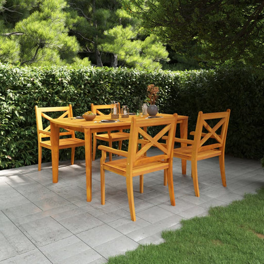 vidaXL 5 Piece Garden Dining Set Solid Wood Acacia