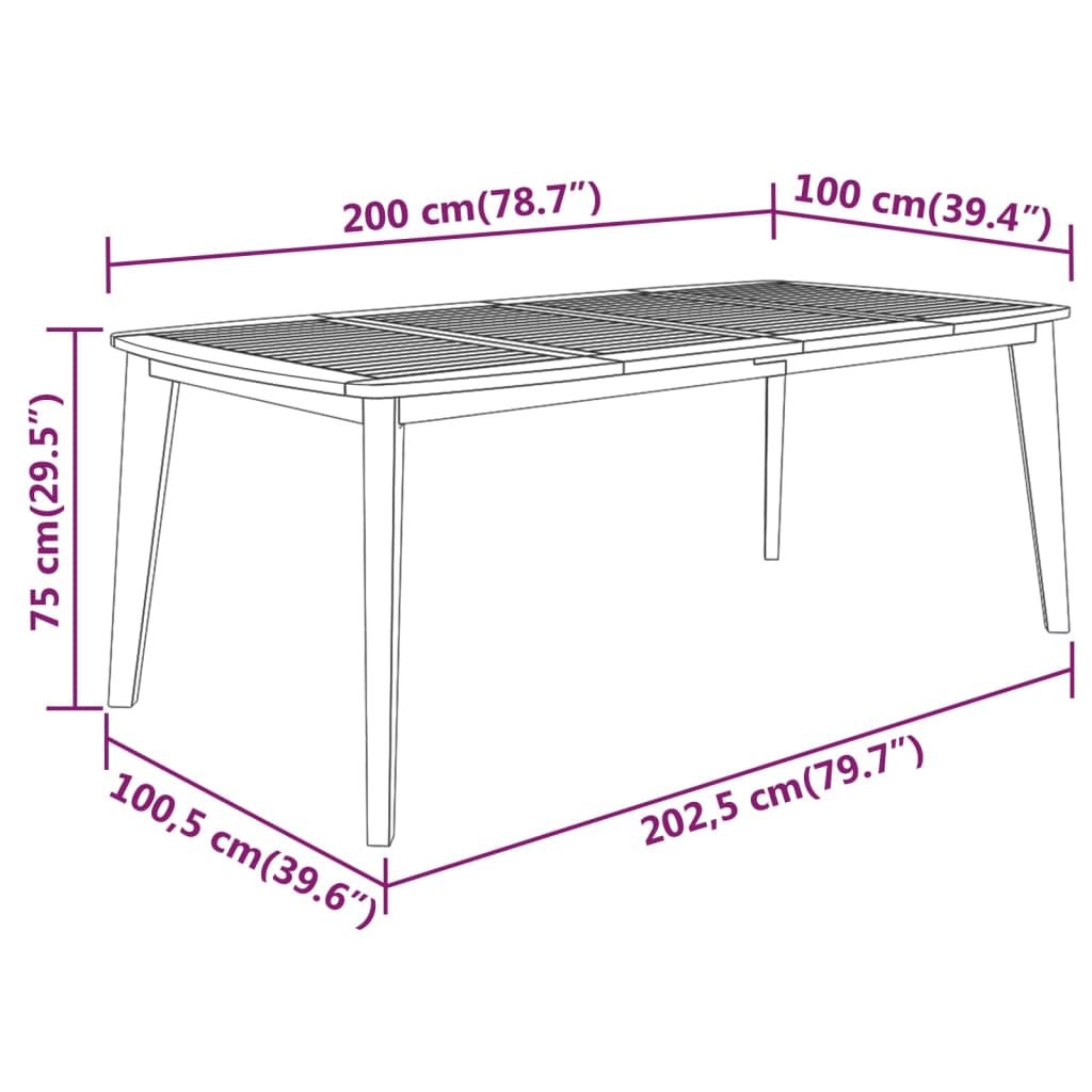 Garden Dining Set | Natural Wood | Solid acacia wood | Large | Durable