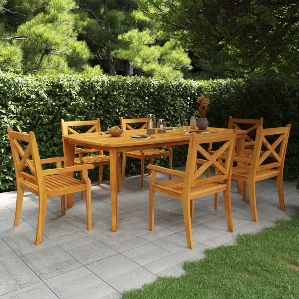Garden Dining Set | Natural Wood | Solid acacia wood | Large | Durable