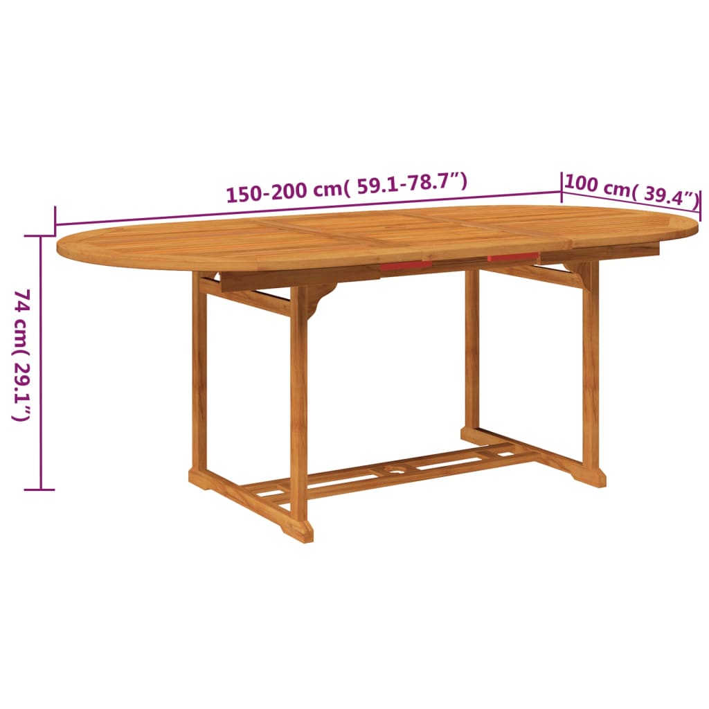 Garden Dining Set | Natural Wood | Solid Acacia Wood | Large | Expandable