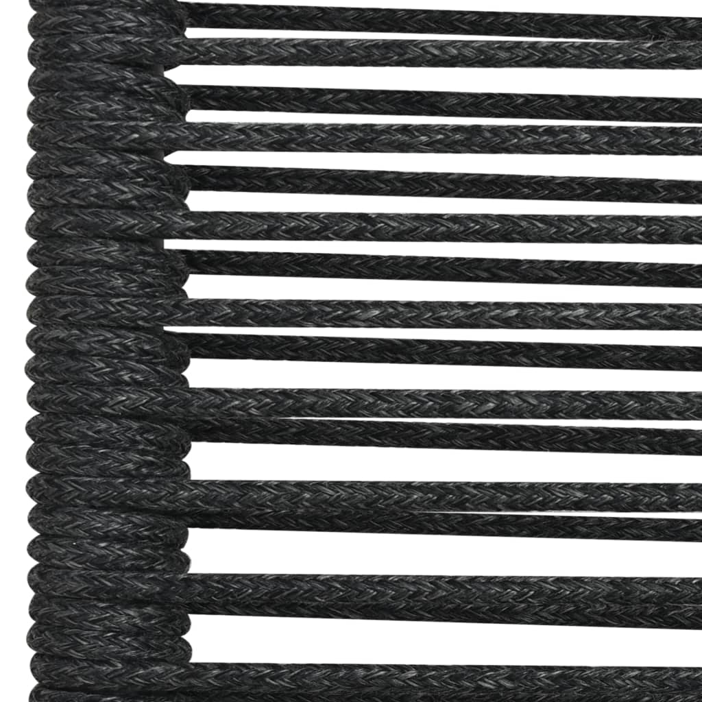 Dining Set | Black | Cotton rope, powder-coated steel, tempered glass