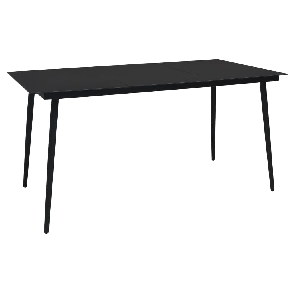 Dining Set | Black | Cotton rope, powder-coated steel, tempered glass