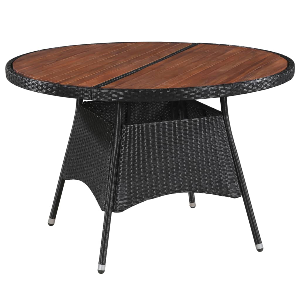 vidaXL 5 Piece Outdoor Dining Set Poly Rattan Black