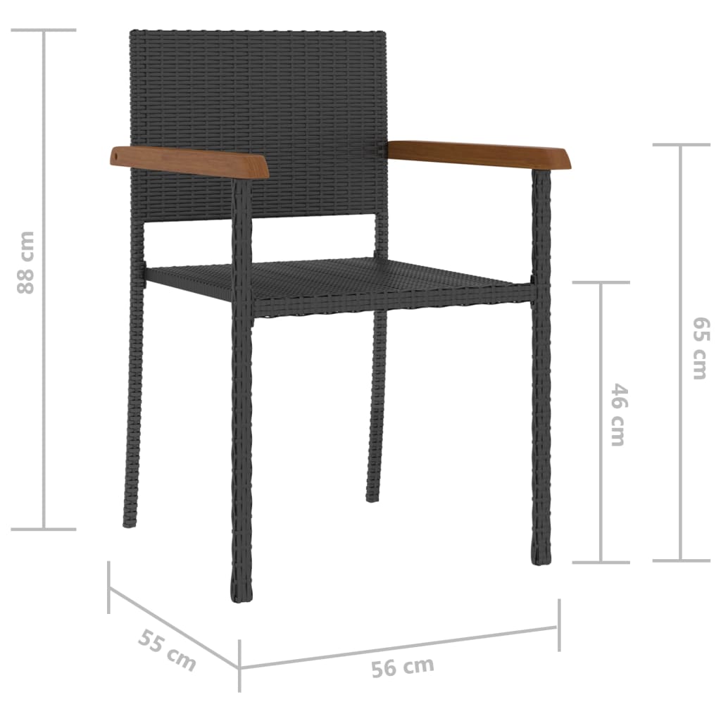 vidaXL 5 Piece Outdoor Dining Set Poly Rattan Black