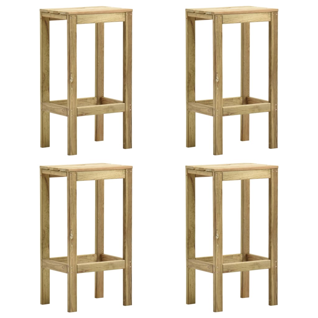 vidaXL Garden Bar Stools 4 pcs Impregnated Pinewood