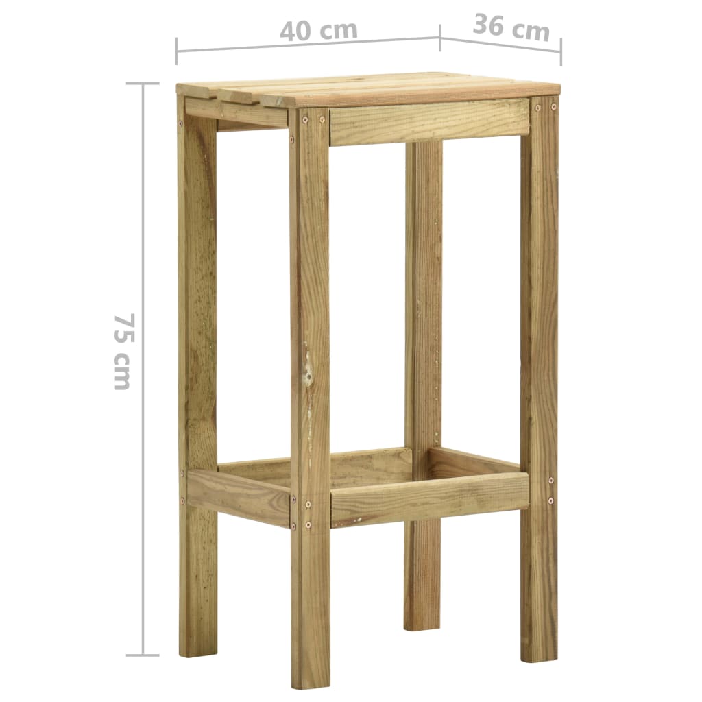 vidaXL Garden Bar Stools 4 pcs Impregnated Pinewood