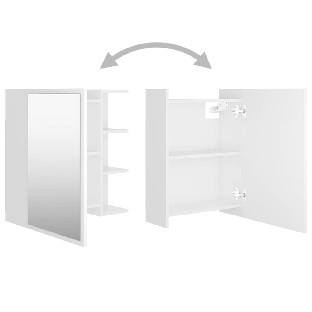 803308 vidaXL Bathroom Mirror Cabinet White 62,5x20,5x64 cm Engineered Wood