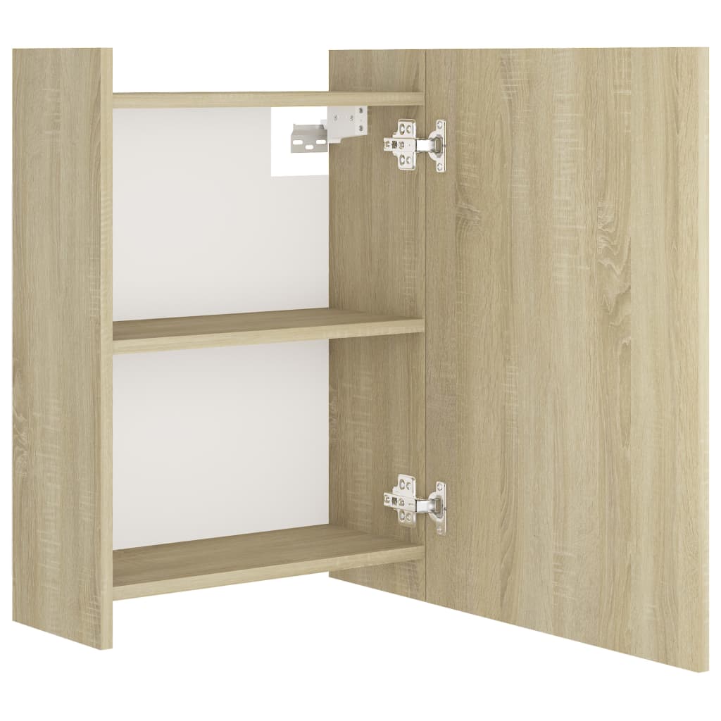 vidaXL Bathroom Mirror Cabinet Sonoma Oak 62.5x20.5x64 cm Engineered Wood