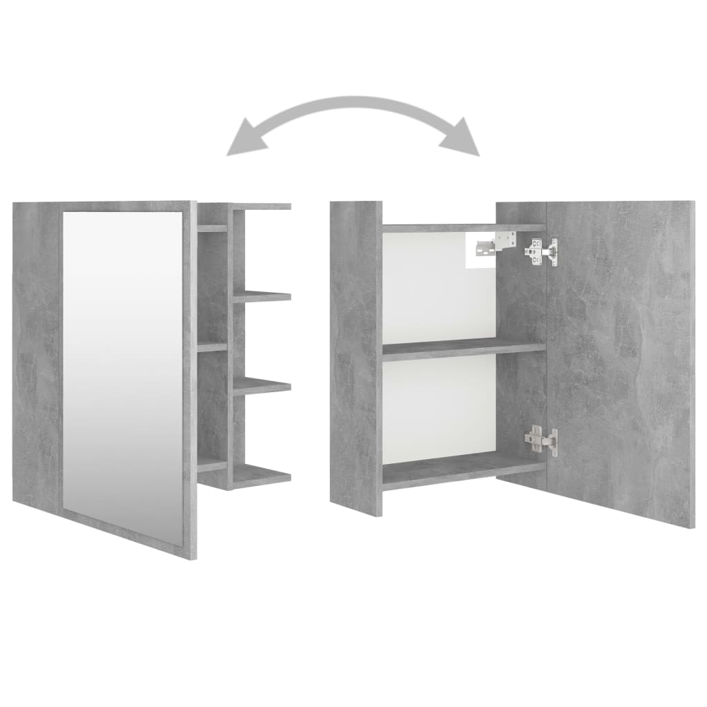 803312 vidaXL Bathroom Mirror Cabinet Concrete Grey 62,5x20,5x64 cm Engineered Wood