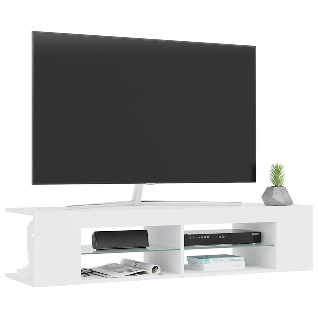804229 vidaXL TV Cabinet with LED Lights White 135x39x30 cm