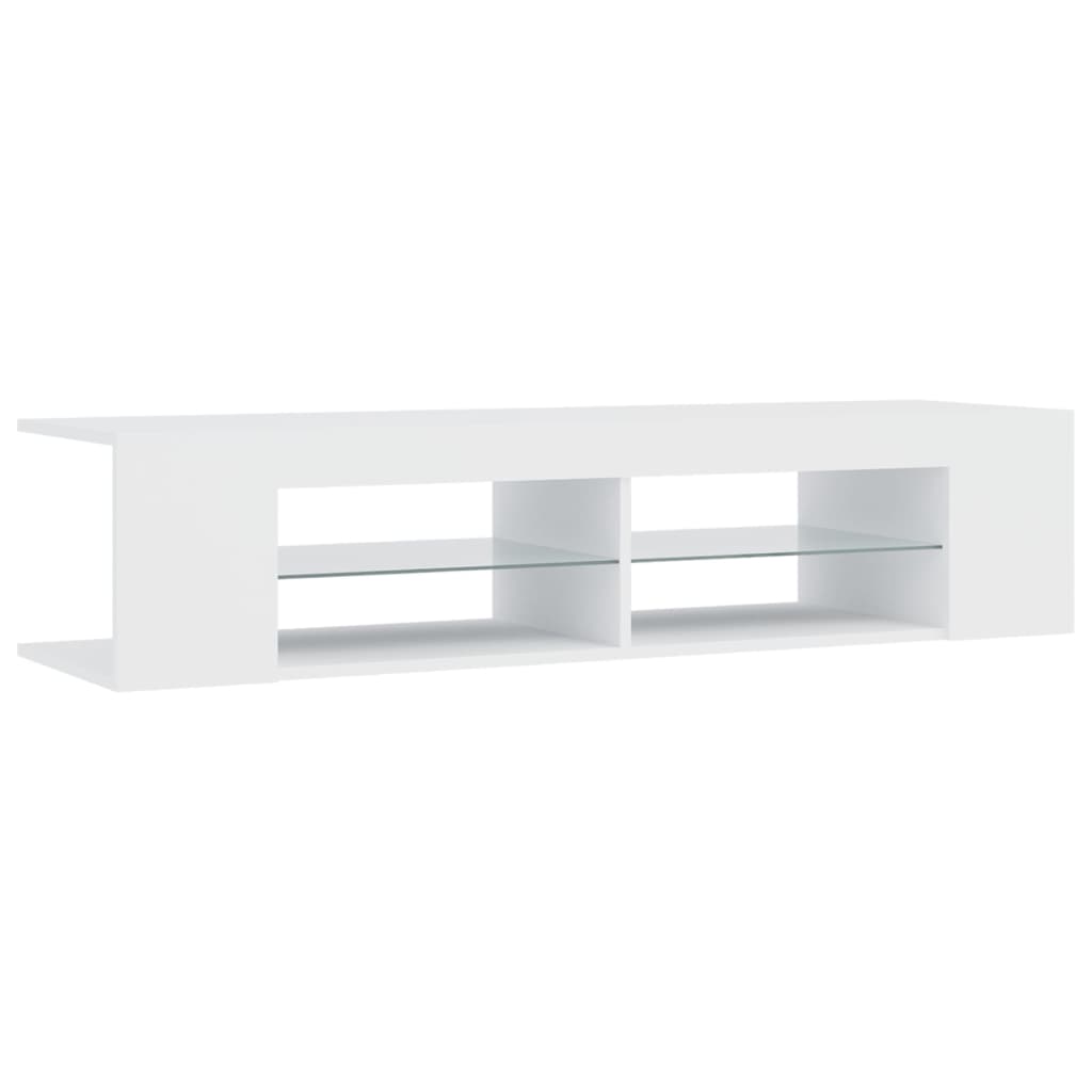 vidaXL TV Cabinet with LED Lights White 135x39x30 cm