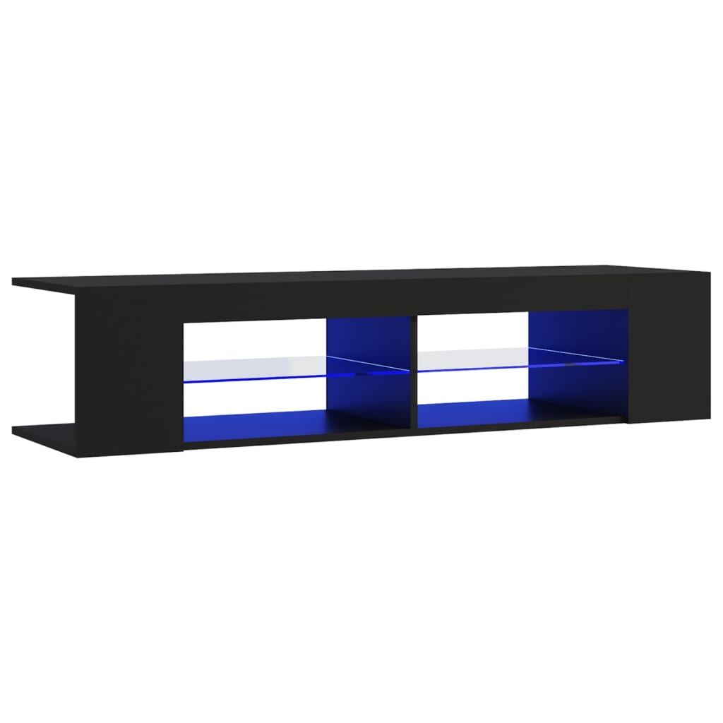 vidaXL TV Cabinet with LED Lights Black 135x39x30 cm