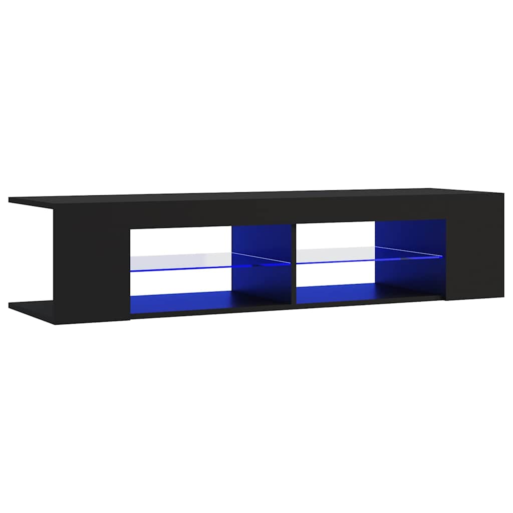 804230 vidaXL TV Cabinet with LED Lights Black 135x39x30 cm