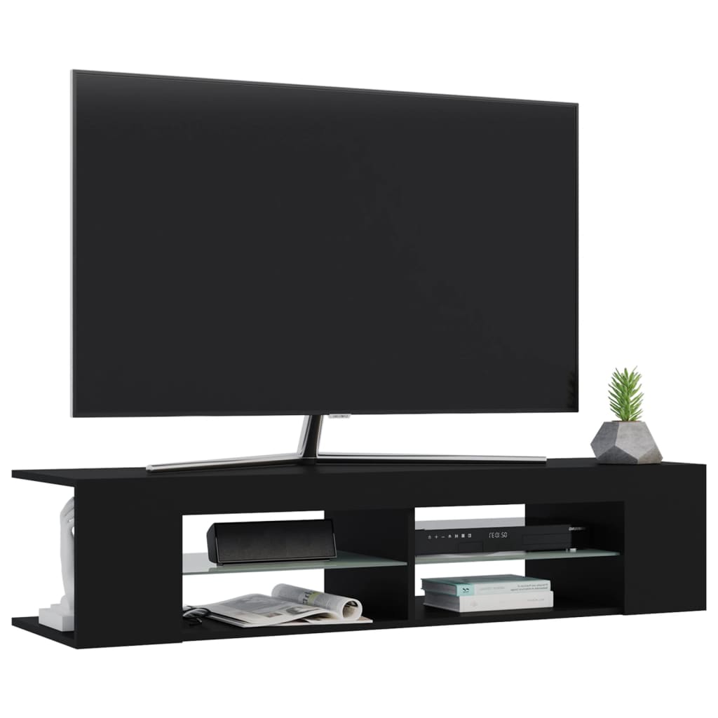 vidaXL TV Cabinet with LED Lights Black 135x39x30 cm