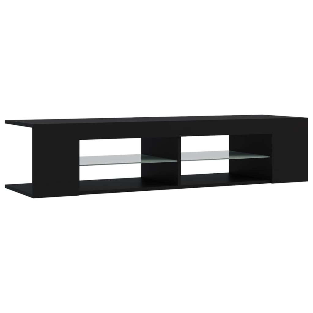 vidaXL TV Cabinet with LED Lights Black 135x39x30 cm