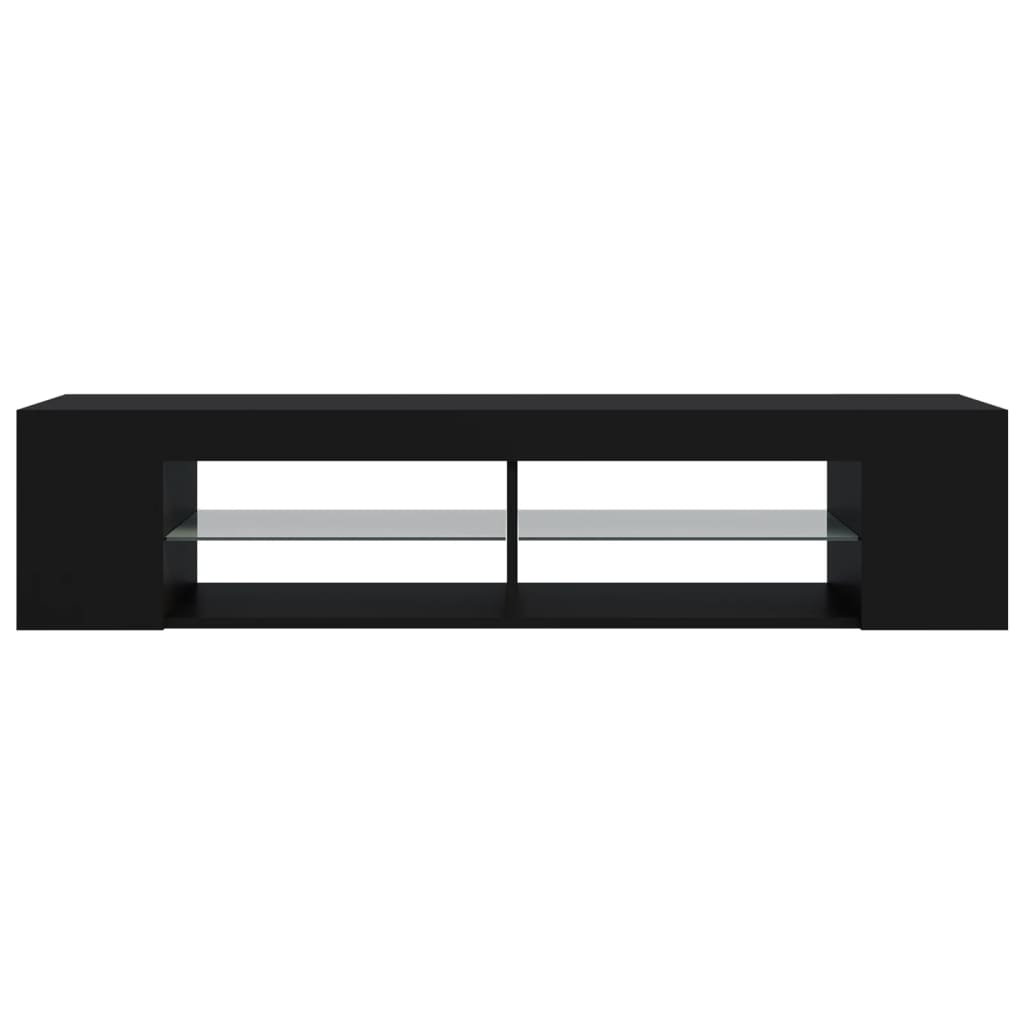 vidaXL TV Cabinet with LED Lights Black 135x39x30 cm