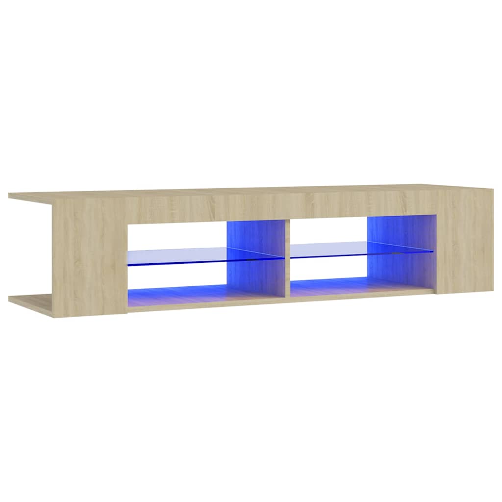 804232 vidaXL TV Cabinet with LED Lights Sonoma Oak 135x39x30 cm