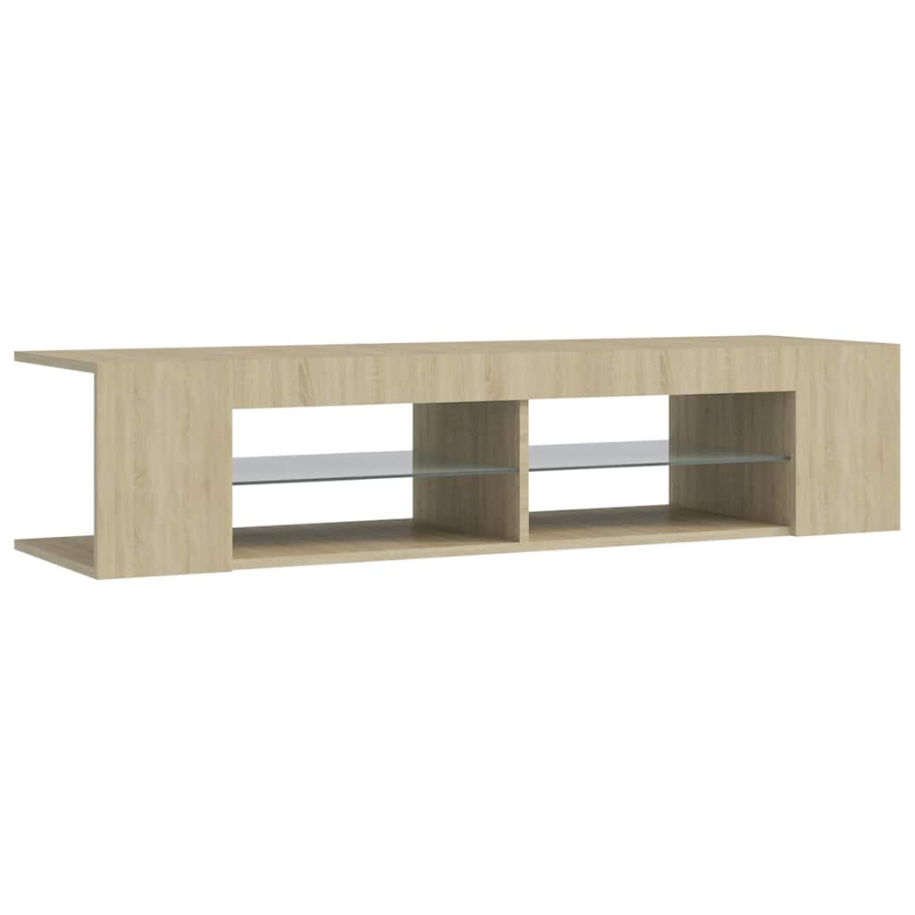 804232 vidaXL TV Cabinet with LED Lights Sonoma Oak 135x39x30 cm