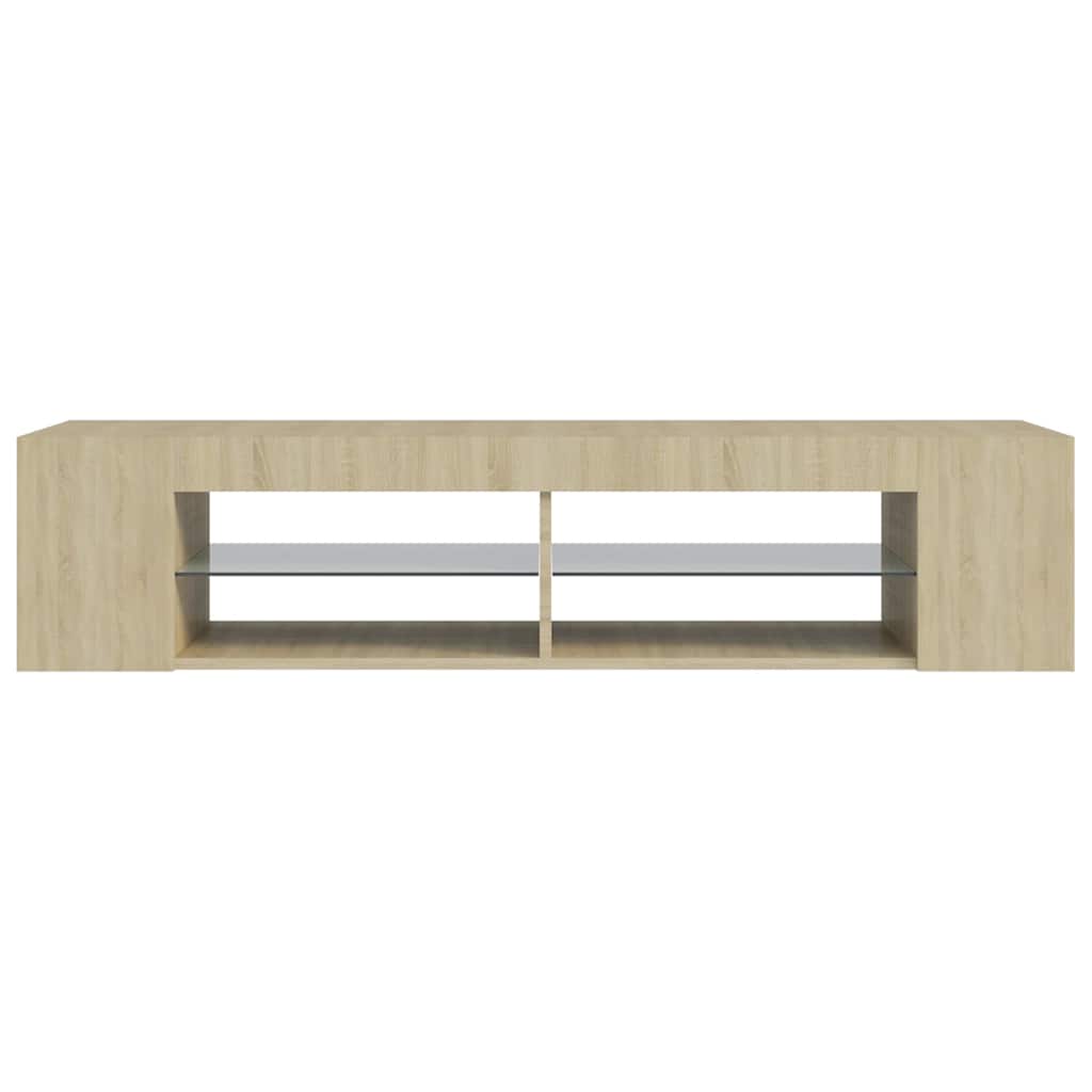 804232 vidaXL TV Cabinet with LED Lights Sonoma Oak 135x39x30 cm