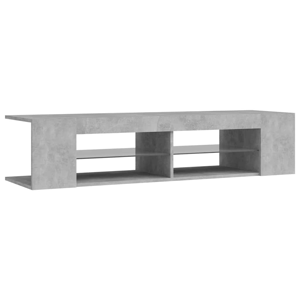 804233 vidaXL TV Cabinet with LED Lights Concrete Grey 135x39x30 cm