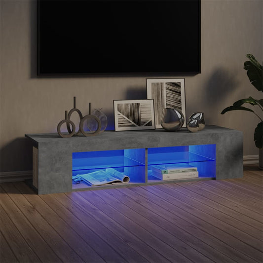 vidaXL TV Cabinet with LED Lights Concrete Grey 135x39x30 cm