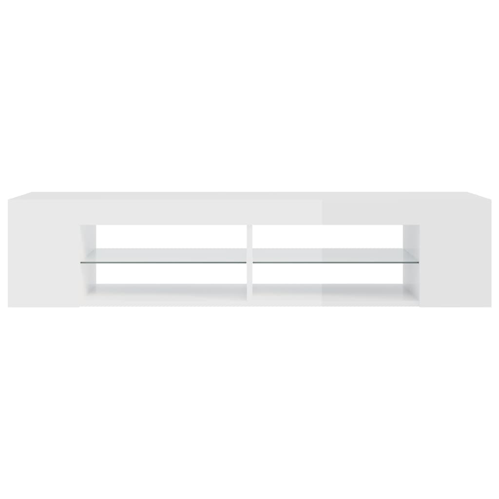 vidaXL TV Cabinet with LED Lights High Gloss White 135x39x30 cm