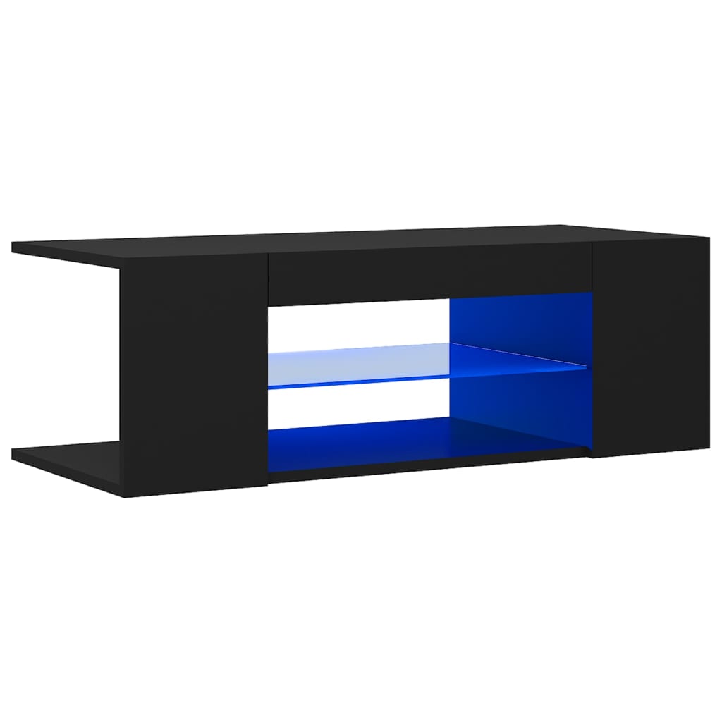 vidaXL TV Cabinet with LED Lights Black 90x39x30 cm