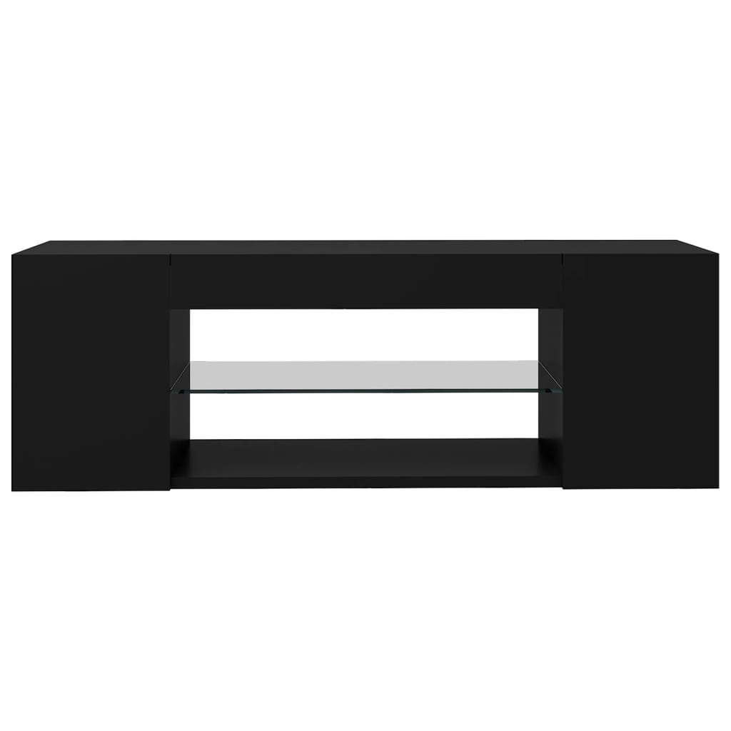 vidaXL TV Cabinet with LED Lights Black 90x39x30 cm