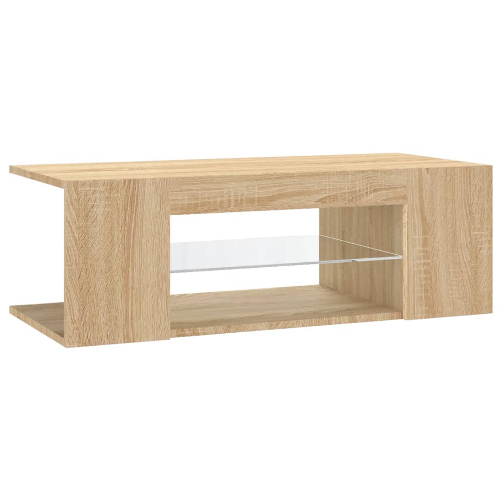 vidaXL TV Cabinet with LED Lights Sonoma Oak 90x39x30 cm