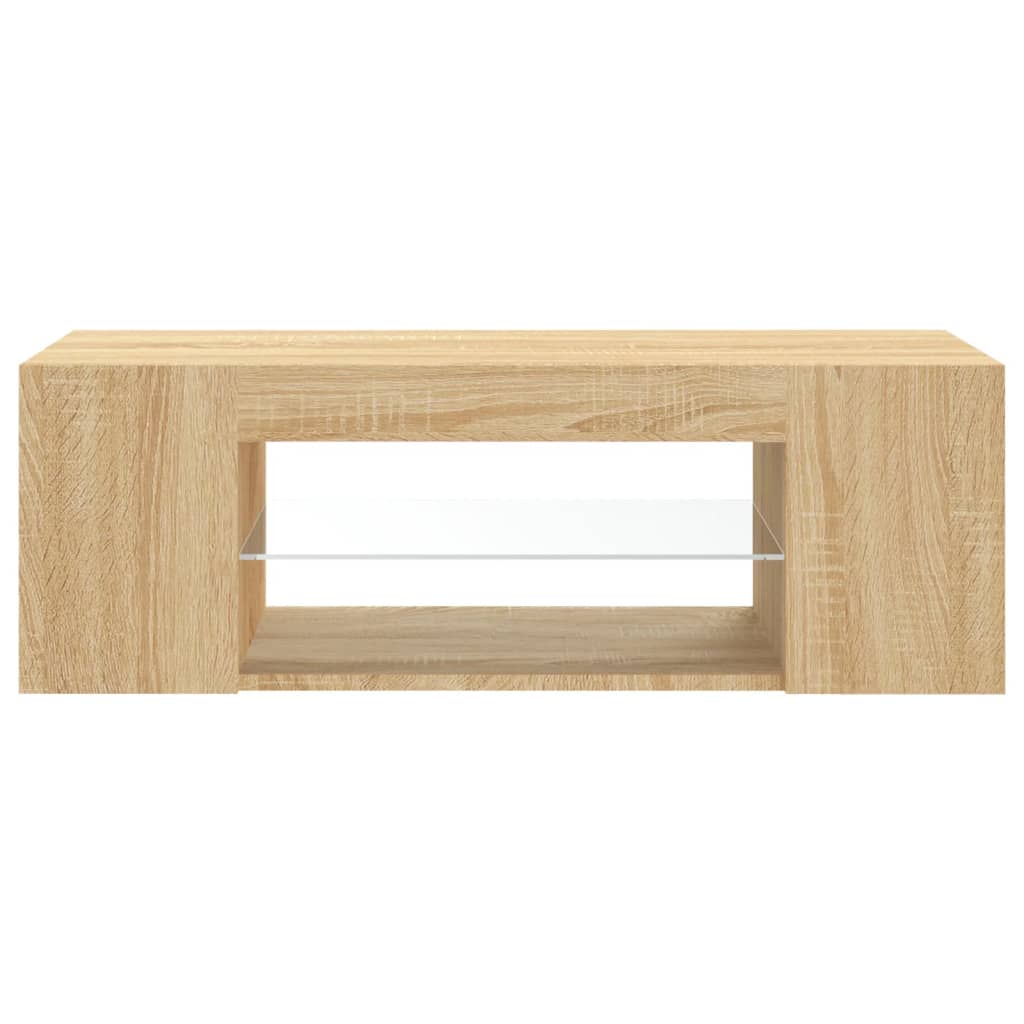 vidaXL TV Cabinet with LED Lights Sonoma Oak 90x39x30 cm