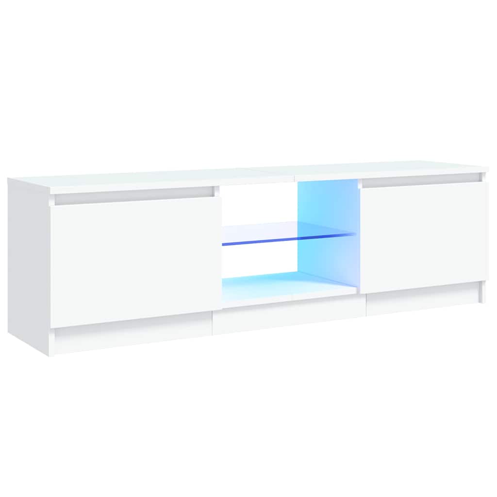 804283 vidaXL TV Cabinet with LED Lights White 120x30x36 cm