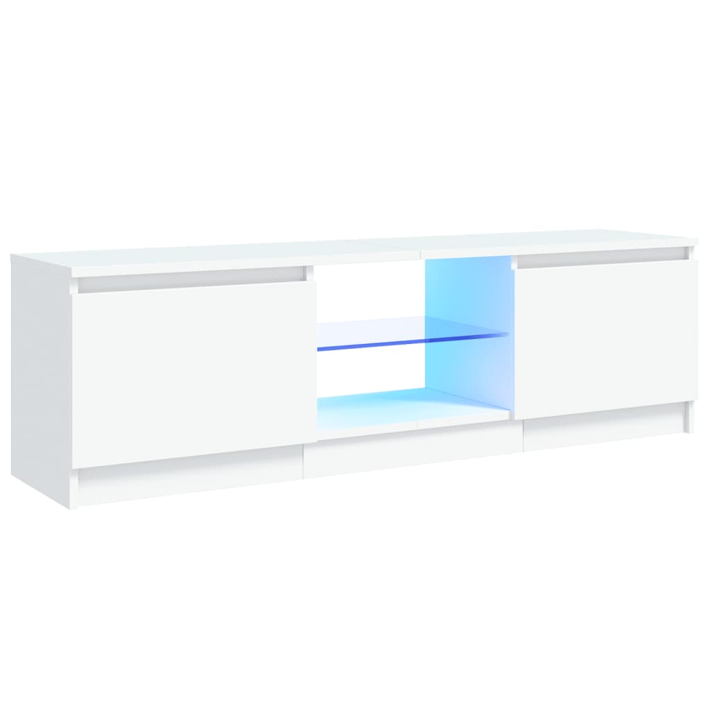 vidaXL TV Cabinet with LED Lights White 120x30x35.5 cm