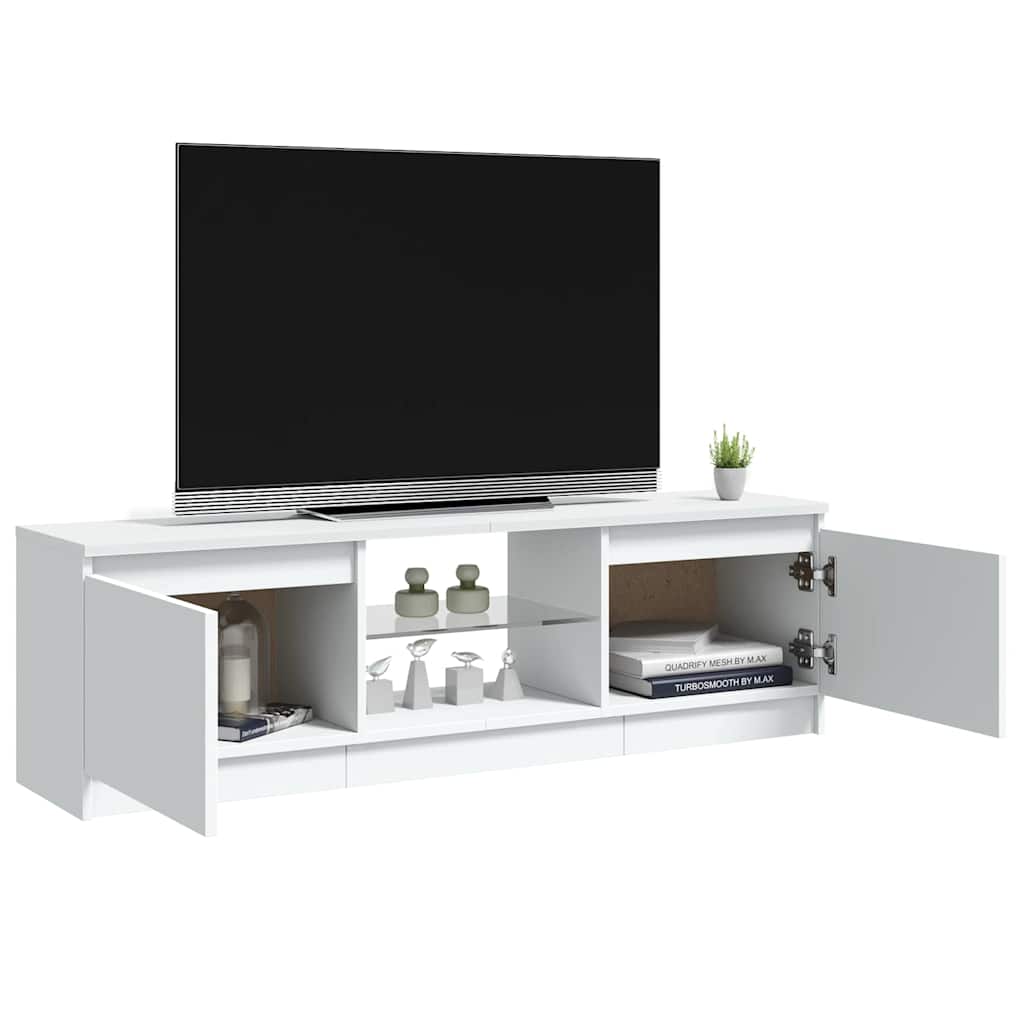 804283 vidaXL TV Cabinet with LED Lights White 120x30x36 cm