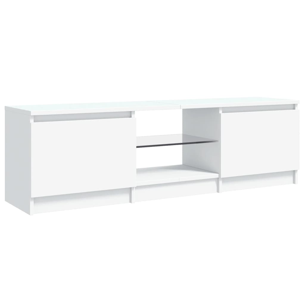 vidaXL TV Cabinet with LED Lights White 120x30x35.5 cm