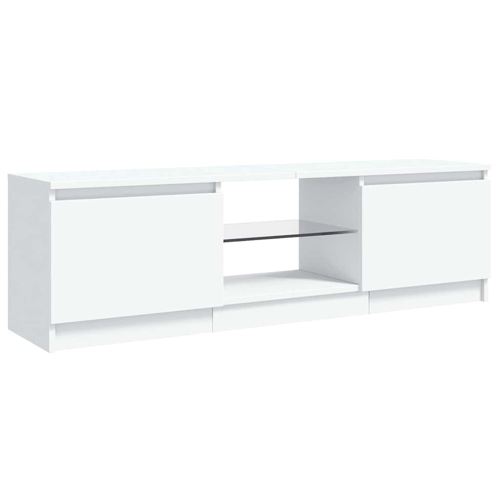 804283 vidaXL TV Cabinet with LED Lights White 120x30x36 cm