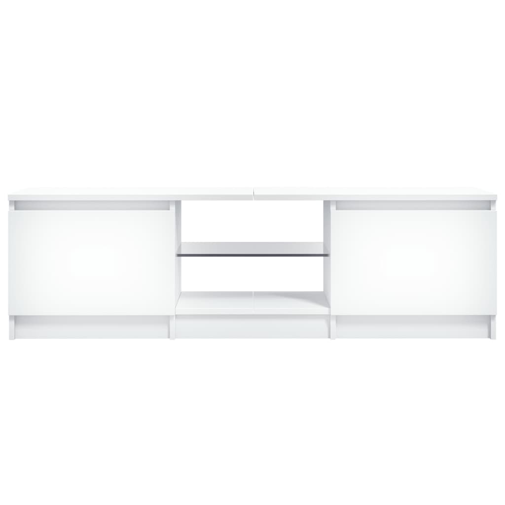 vidaXL TV Cabinet with LED Lights White 120x30x35.5 cm