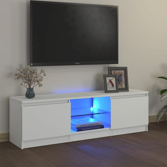 vidaXL TV Cabinet with LED Lights White 120x30x35.5 cm