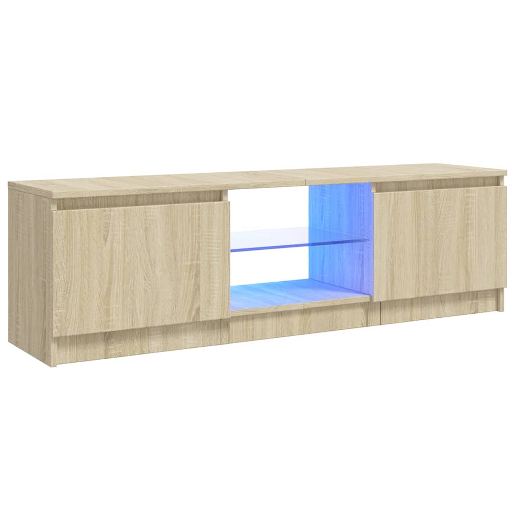 vidaXL TV Cabinet with LED Lights Sonoma Oak 120x30x35.5 cm