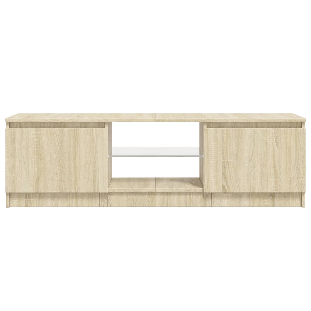 vidaXL TV Cabinet with LED Lights Sonoma Oak 120x30x35.5 cm