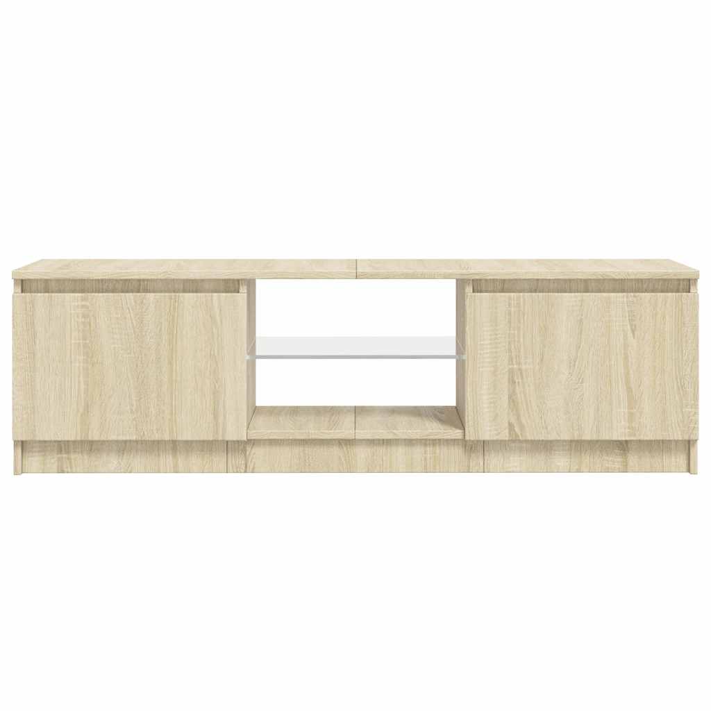 804286 vidaXL TV Cabinet with LED Lights Sonoma Oak 120x30x36 cm