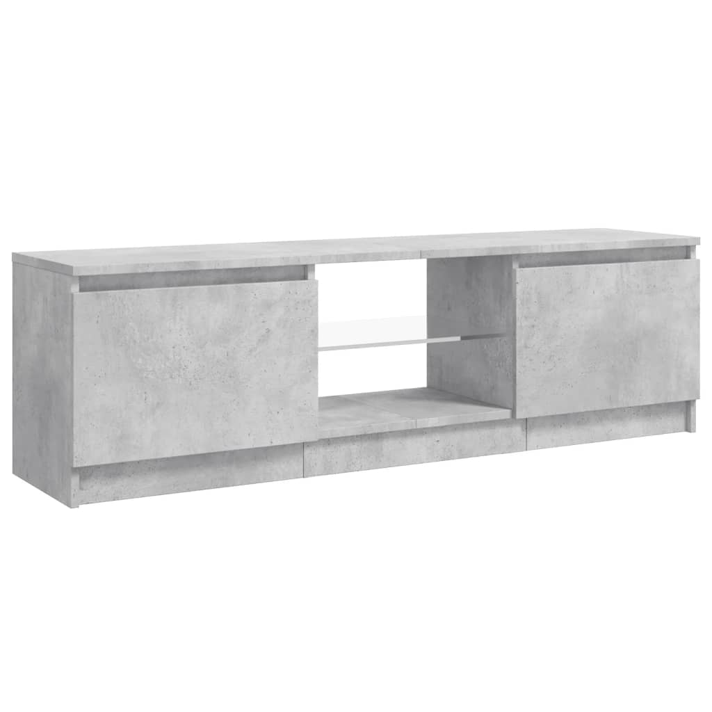 vidaXL TV Cabinet with LED Lights Concrete Grey 120x30x35.5 cm