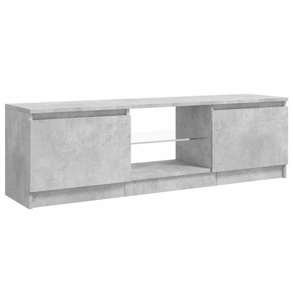 804287 vidaXL TV Cabinet with LED Lights Concrete Grey 120x30x36 cm